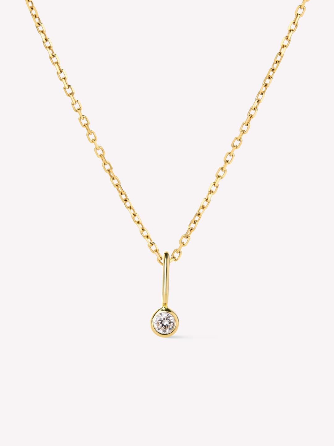 Solid Yellow Gold - Birthstone Necklace