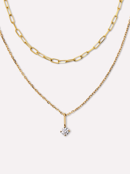 Diamond Necklace - Gold Diamond Layered Necklace