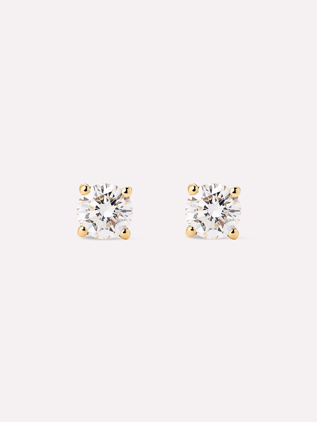 Lab Grown Diamond Earrings - Gold Medium Diamond Studs