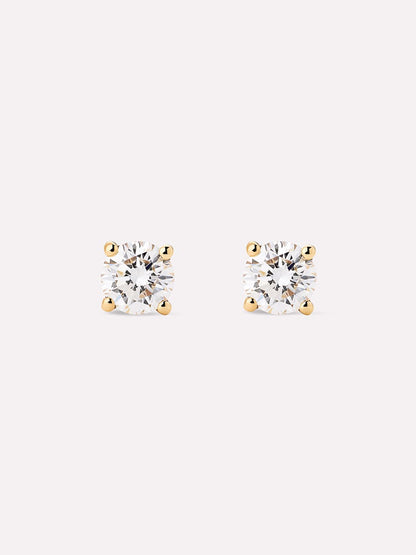 Lab Grown Diamond Earrings - Gold Medium Diamond Studs