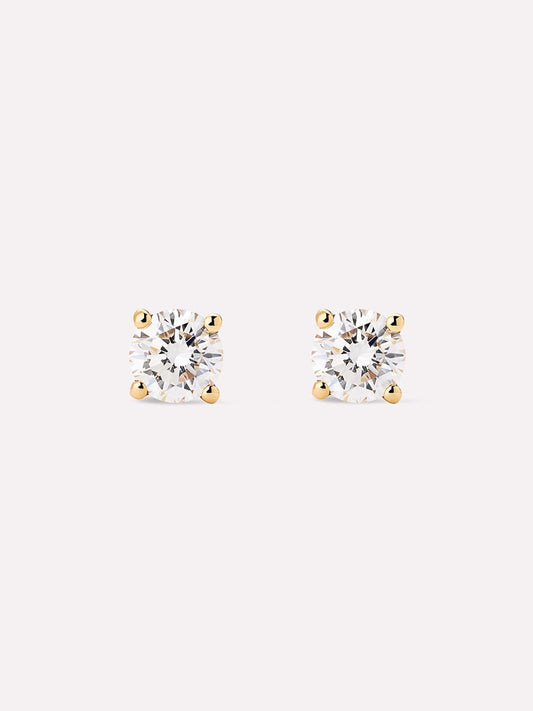 Lab Grown Diamond Earrings - Gold Medium Diamond Studs