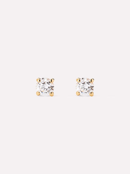 Lab Grown Diamond Earrings - Gold Small Diamond Studs