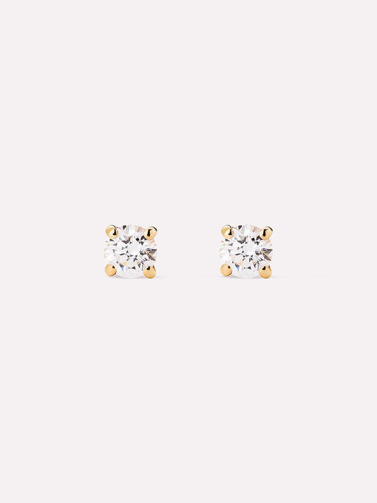 Lab Grown Diamond Earrings - Gold Small Diamond Studs