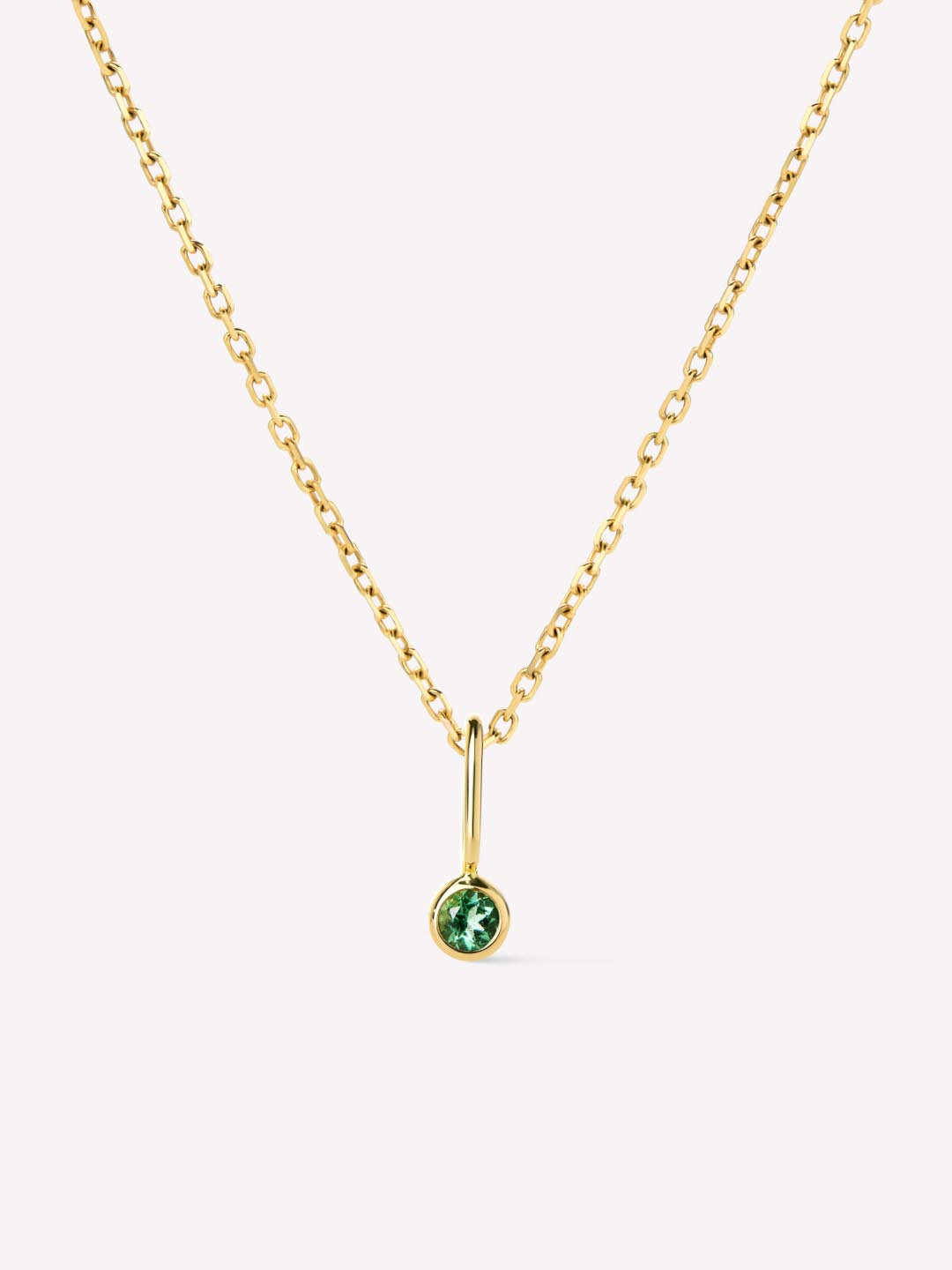 Solid Yellow Gold - Birthstone Necklace