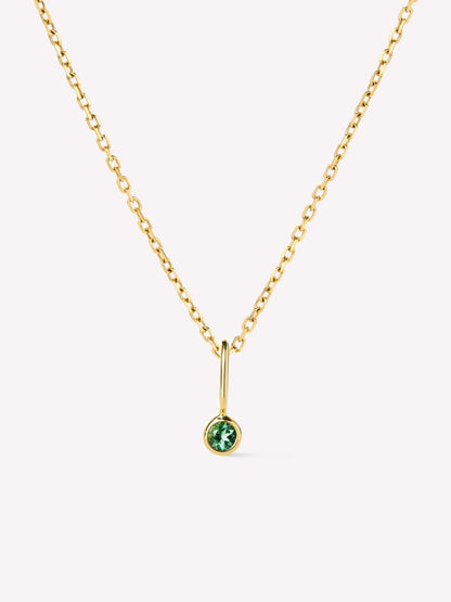 Solid Yellow Gold - Birthstone Necklace