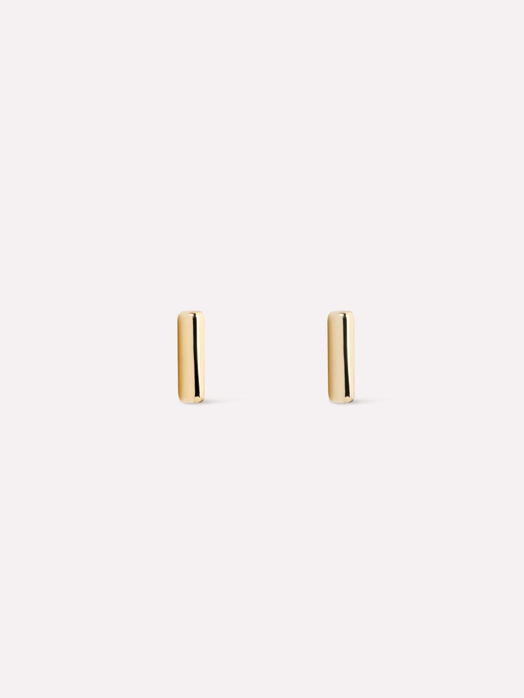 Gold Stud Earrings - Bar Studs