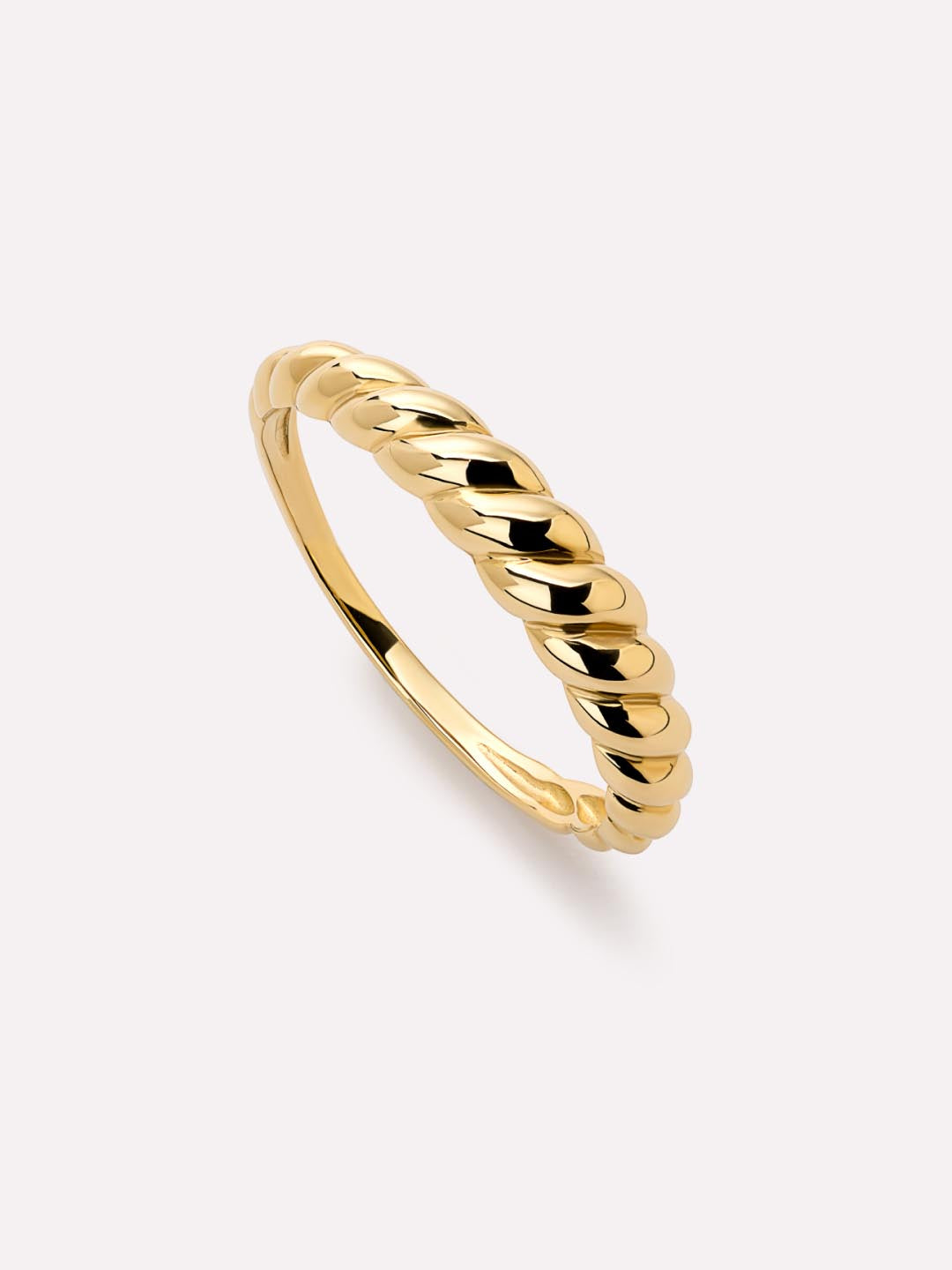 Solid Yellow Gold - Dome Rope Ring