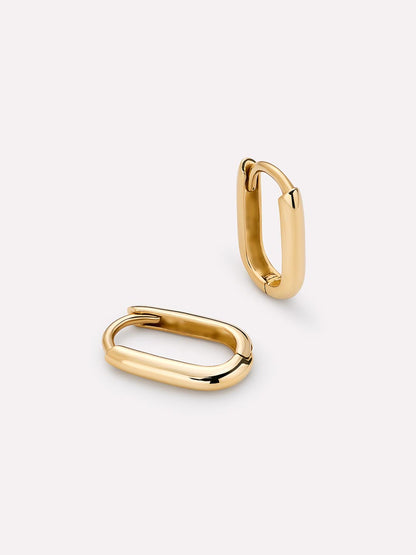 Small Gold Hoop Earrings - Gold Mini Oval Hoops