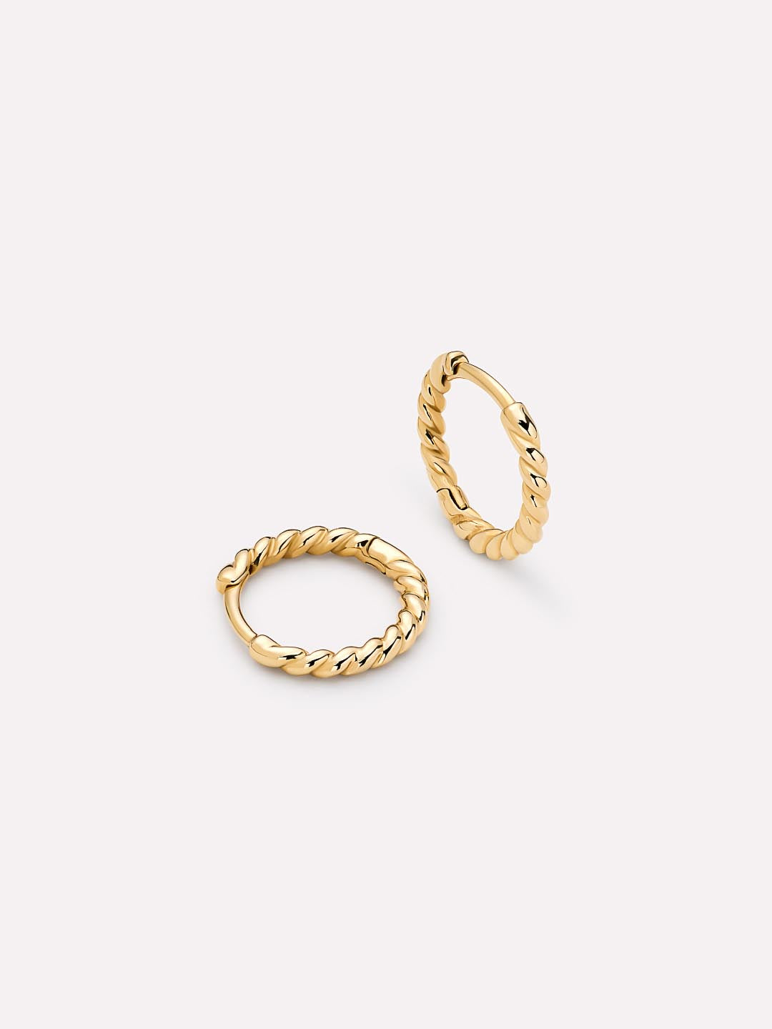 Solid Yellow Gold - Gold Slim Twist Hoops