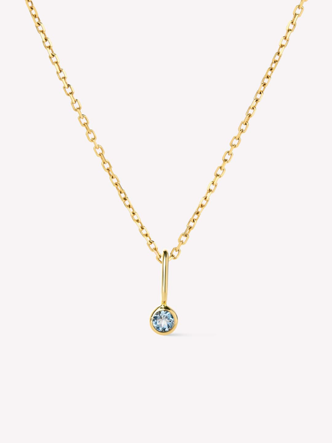 Solid Yellow Gold - Birthstone Necklace