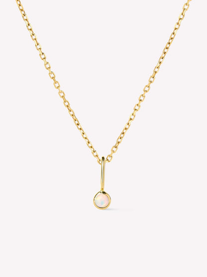 Solid Yellow Gold - Birthstone Necklace