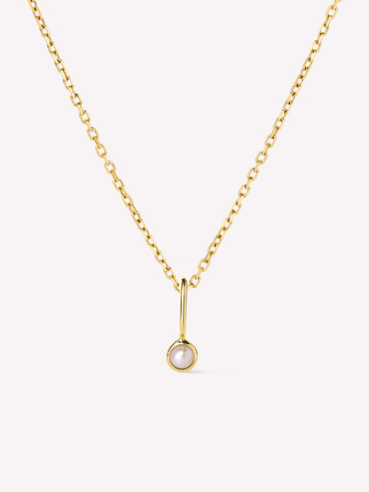 Solid Yellow Gold - Birthstone Necklace