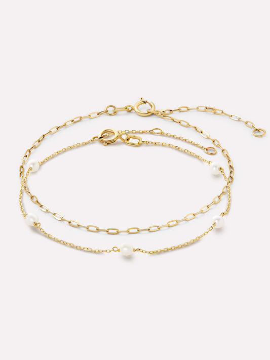 Gold Pearl Bracelet - Pearl Bracelet Set