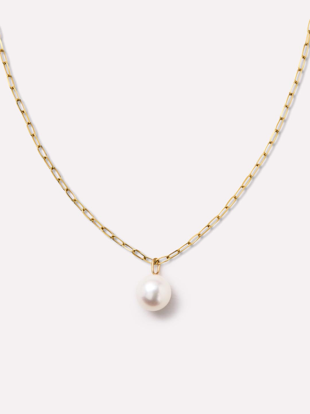 Gold Pendant - Gold Round Pearl Necklace