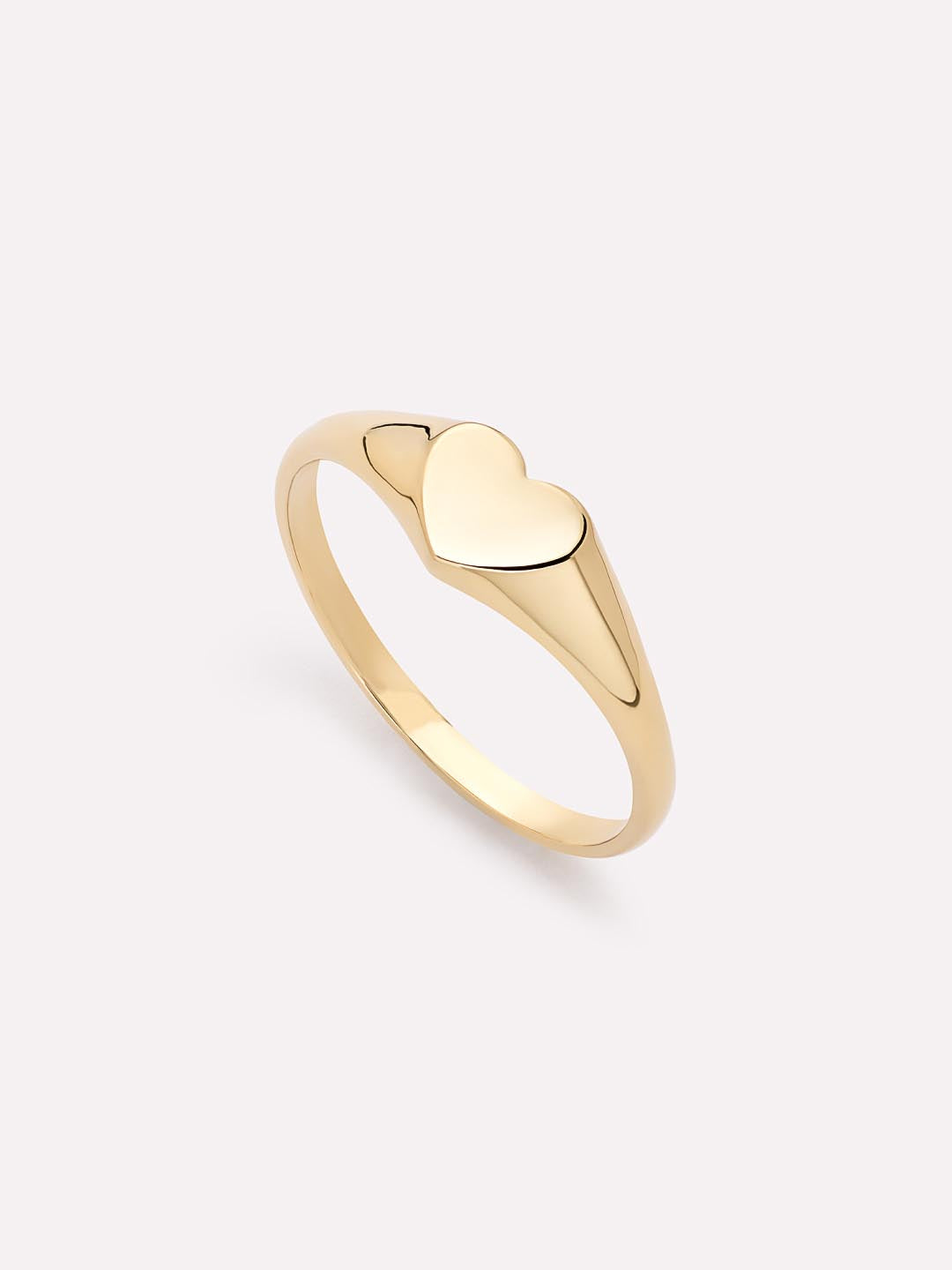 Solid Yellow Gold - Heart Signet Ring