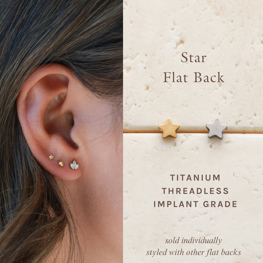 Star - Titanium Flat Back