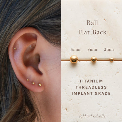 Ball - Titanium Flat Back