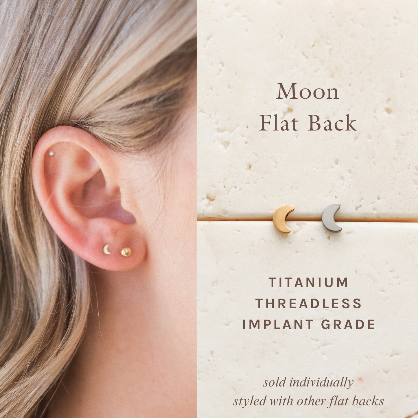 Moon - Titanium Flat Back