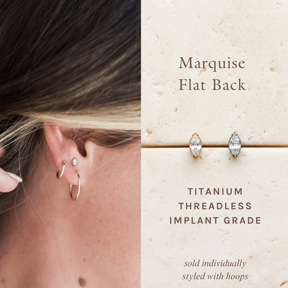 Marquise - Titanium Flat Back