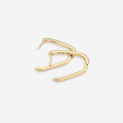 Square Pave Hoop Earrings