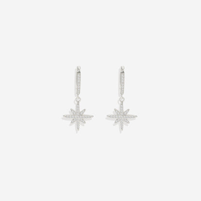 Starburst Drop Huggie Earrings