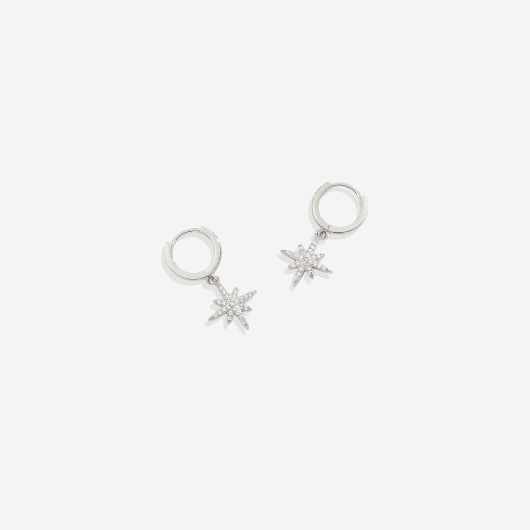 Starburst Drop Huggie Earrings