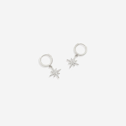 Starburst Drop Huggie Earrings