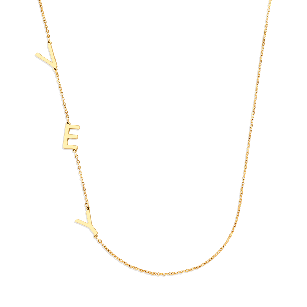 Asymmetrical Initials Necklace