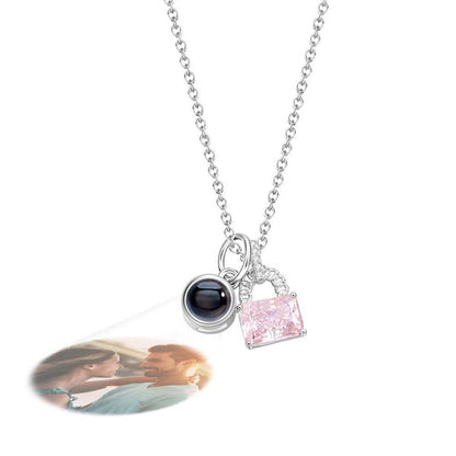 Custom Photo Necklace with Crystal Lock