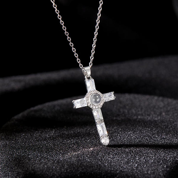 Custom Photo Necklace Cross Commemorative Gifts