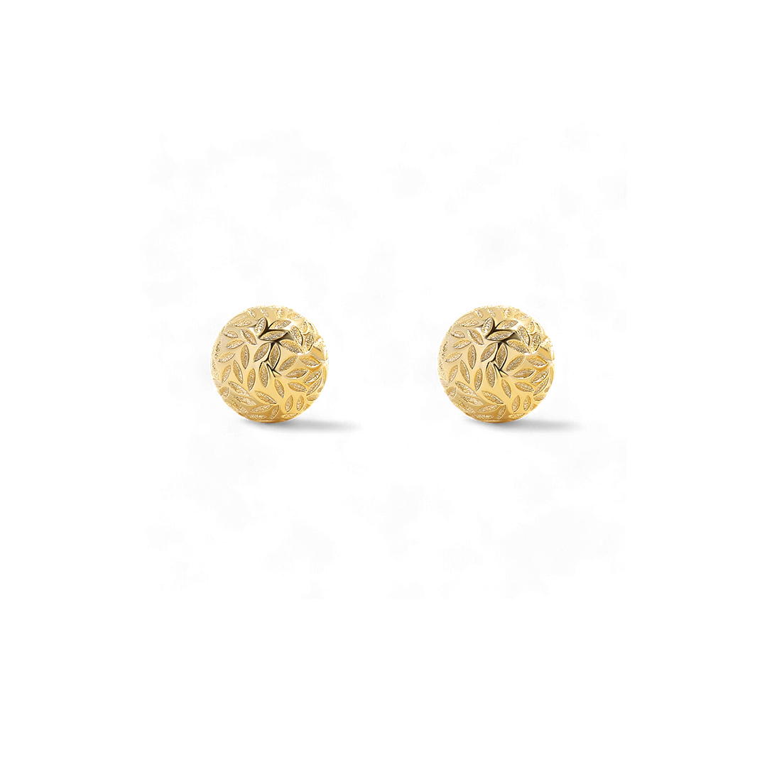 Textured Gold Ball Studs