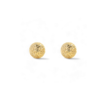 Textured Gold Ball Studs