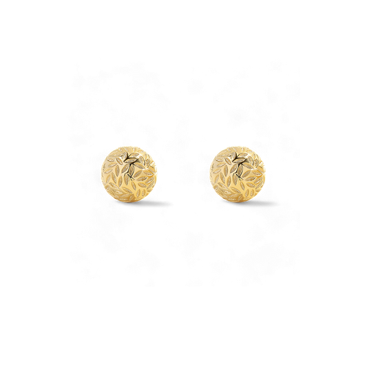 Textured Gold Ball Studs