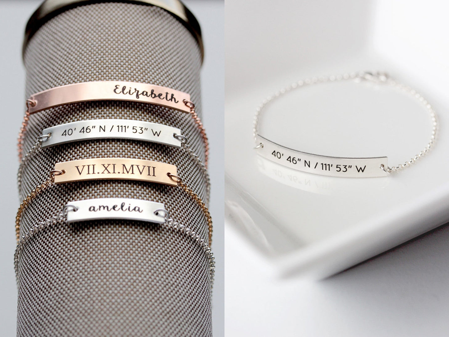 Engraved Bar Bracelet: Thick Bar