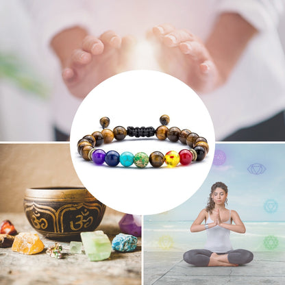 Tiger Eye Chakra Bracelet - Protection & Balance