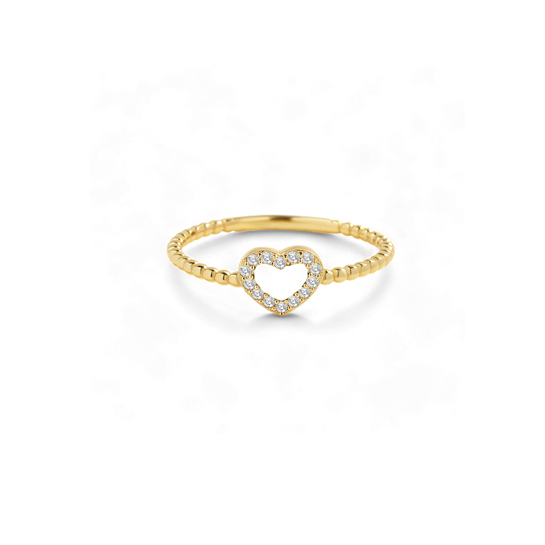 Tiny Gemstone Heart Ring