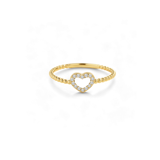 Tiny Gemstone Heart Ring