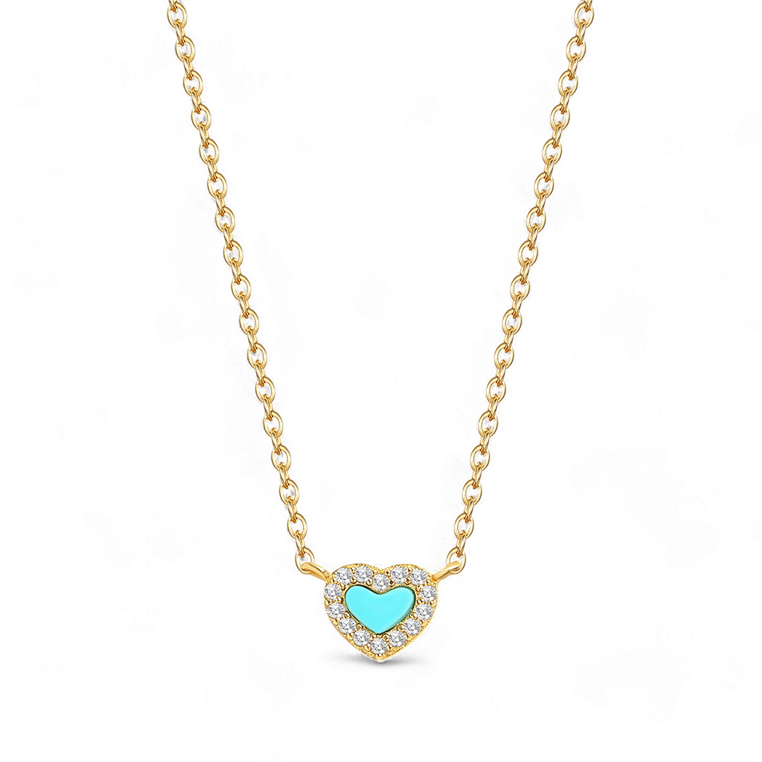 Tiny Turquoise Heart Choker