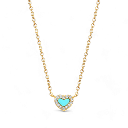 Tiny Turquoise Heart Choker