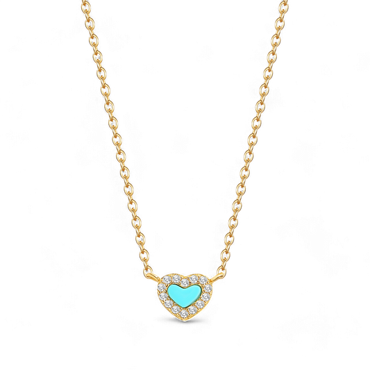 Tiny Turquoise Heart Choker