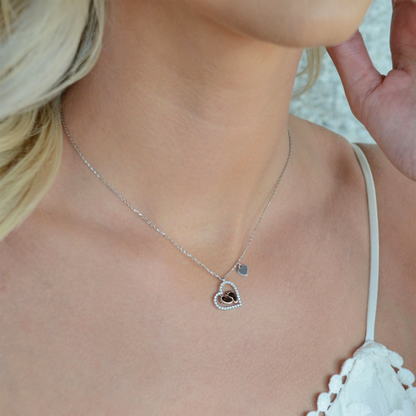 "To My Mommy" Baby Feet Heart Pendant Necklace