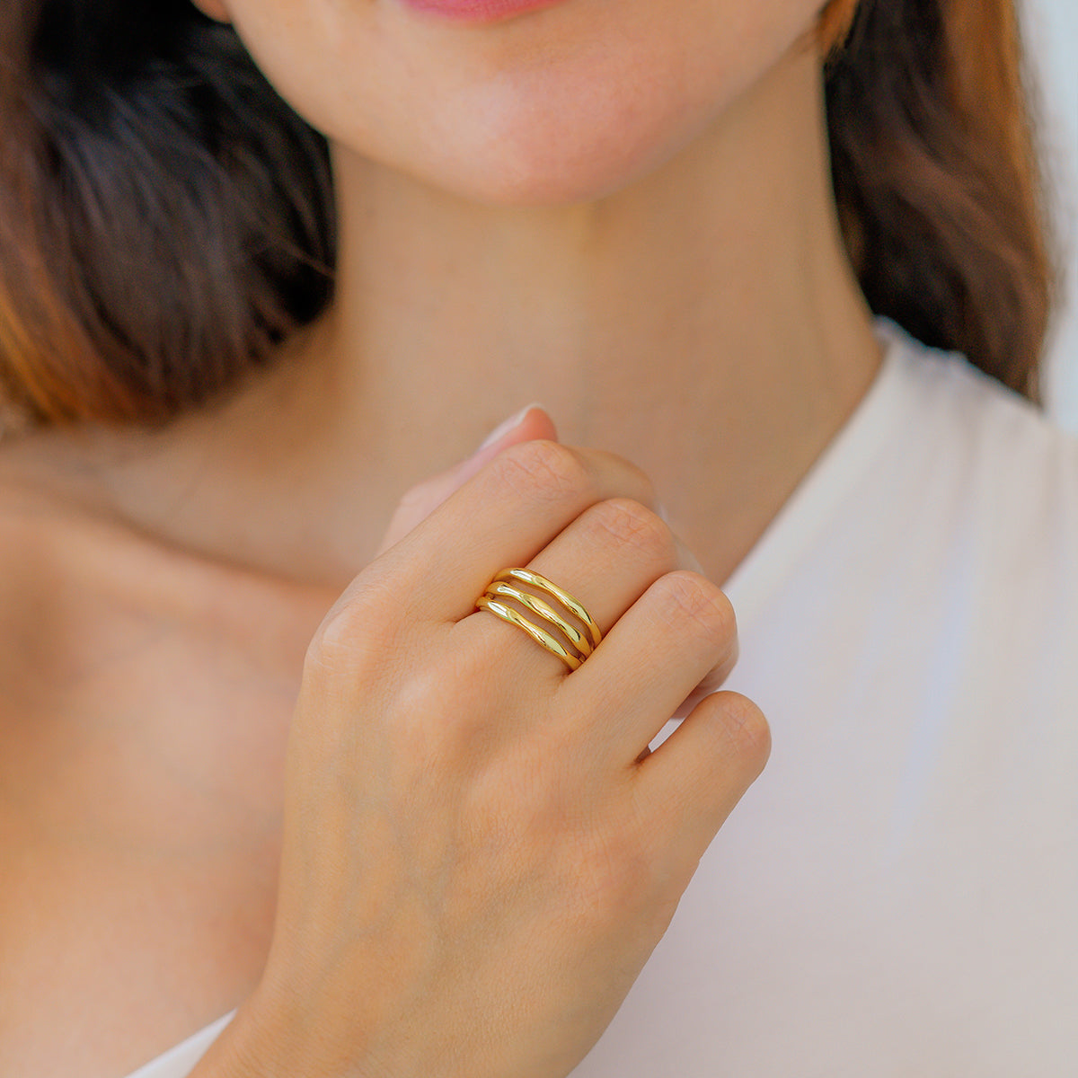 Gold Vermeil Triple Ring