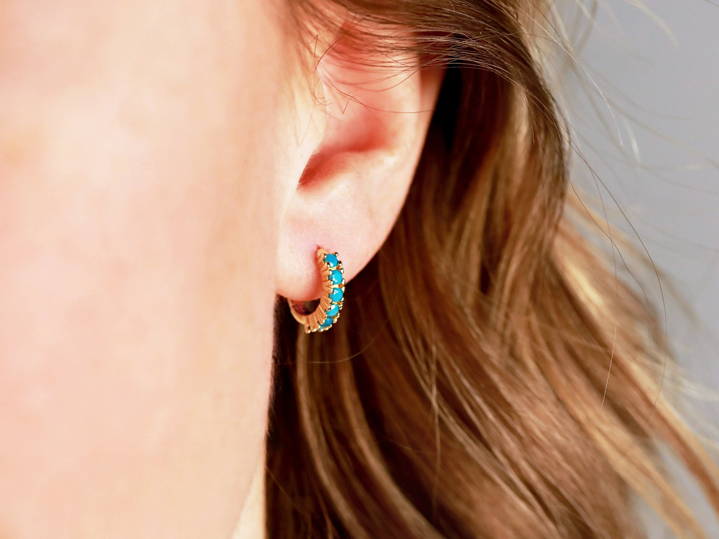 Turquoise Huggies | 12mm