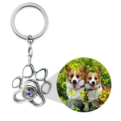 Paw Print Memorial Projection Keychain