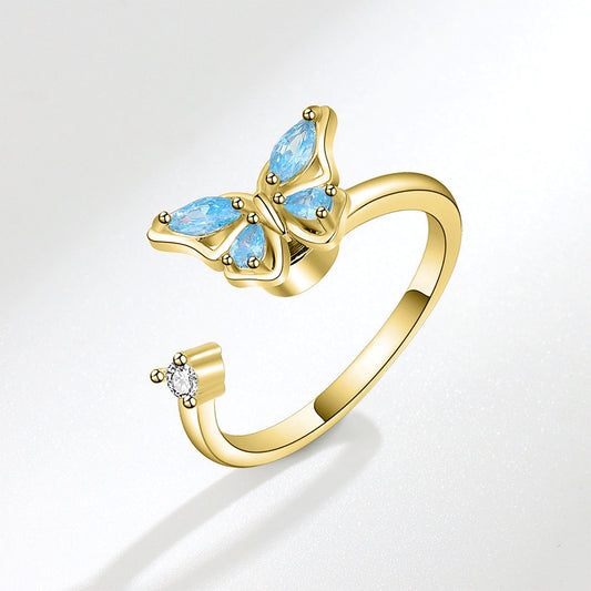 Yellow Trim Butterfly Ring