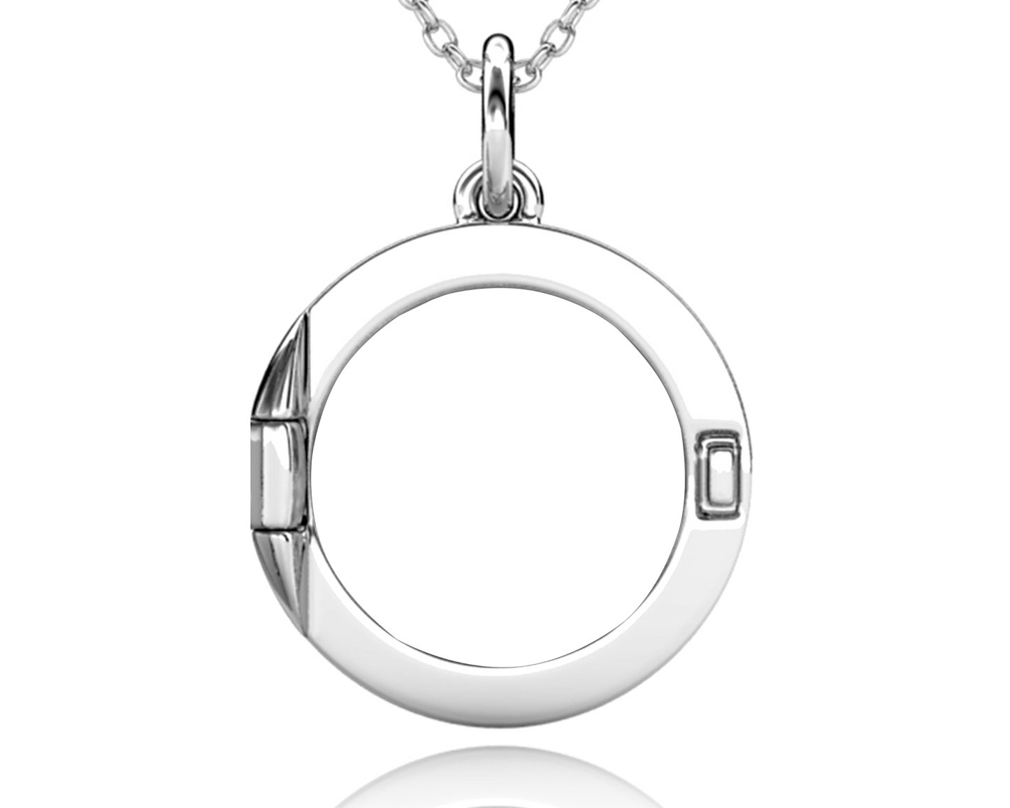 Photo Locket Necklace with Picture Inside - Silver