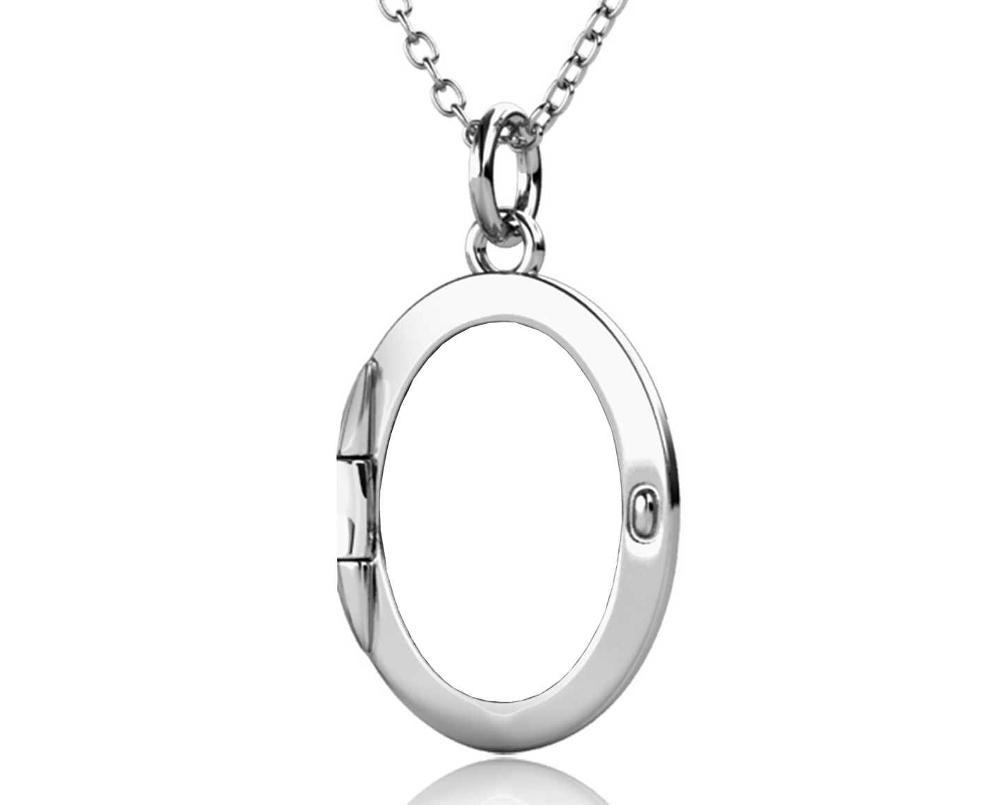 Photo Locket Necklace with Picture Inside - Silver