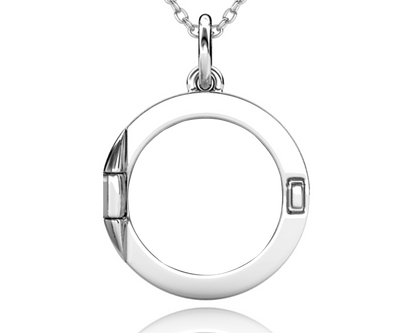 Photo Locket Necklace with Picture Inside - Silver