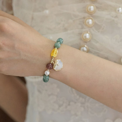 Jade Sea shell Ruyi Lock Luck Bracelet