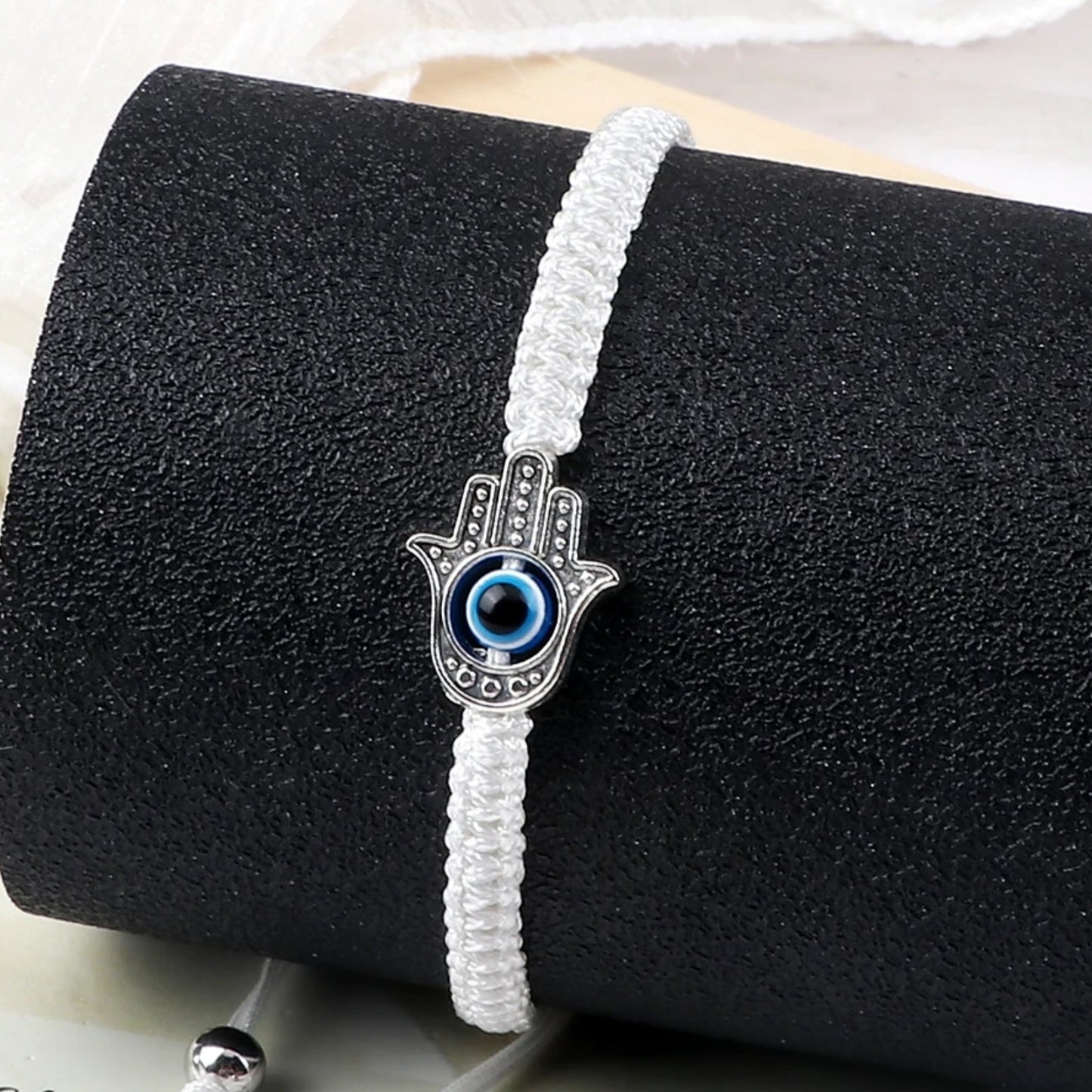 Adjustable Braided Evil Eye Bracelet